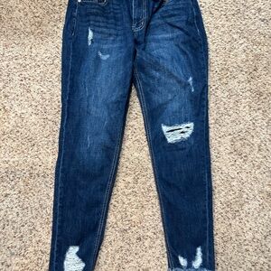 KanCan Dark Blue Distressed Ankle Jeans